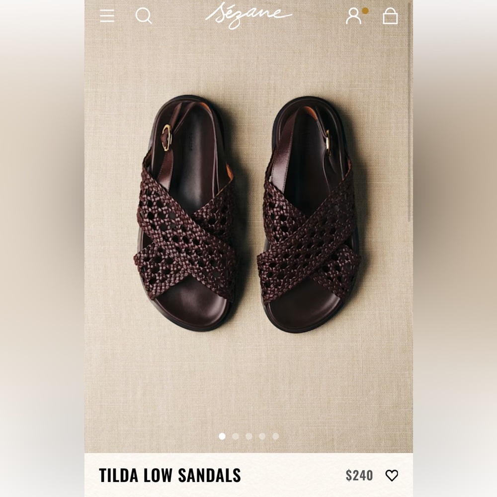 Sezane Tilda Low Sandals in Dark Brown